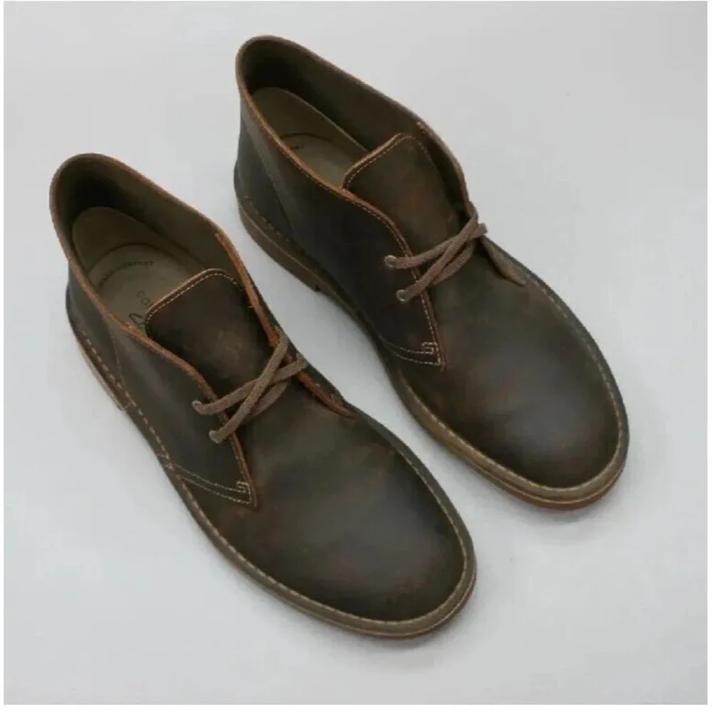 Clarks Bushacre 2 Mens 10 Brown Beeswax Leather Chukka Desert Ankle Boots 15522